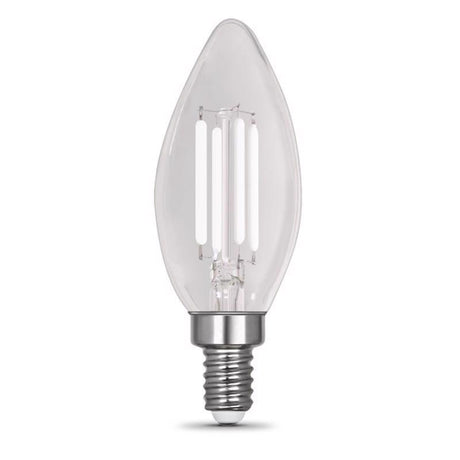 Feit White B10 E12 (Candelabra) Filament LED Bulb Soft White 100 Watt Equivalence 2 pk