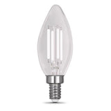 Feit White B10 E12 (Candelabra) Filament LED Bulb Daylight 100 Watt Equivalence 2 pk