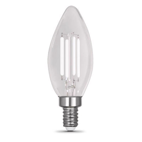Feit White B10 E12 (Candelabra) Filament LED Bulb Daylight 100 Watt Equivalence 2 pk
