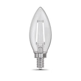 Feit White B10 E12 (Candelabra) Filament LED Bulb Daylight 40 Watt Equivalence 2 pk