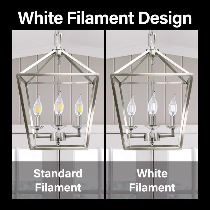 Feit White B10 E12 (Candelabra) Filament LED Bulb Daylight 40 Watt Equivalence 2 pk
