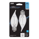 Feit White BA10 E26 (Medium) Filament LED Bulb Daylight 60 Watt Equivalence 2 pk