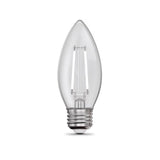 Feit White B10 E26 (Medium) Filament LED Bulb Soft White 40 Watt Equivalence 2 pk
