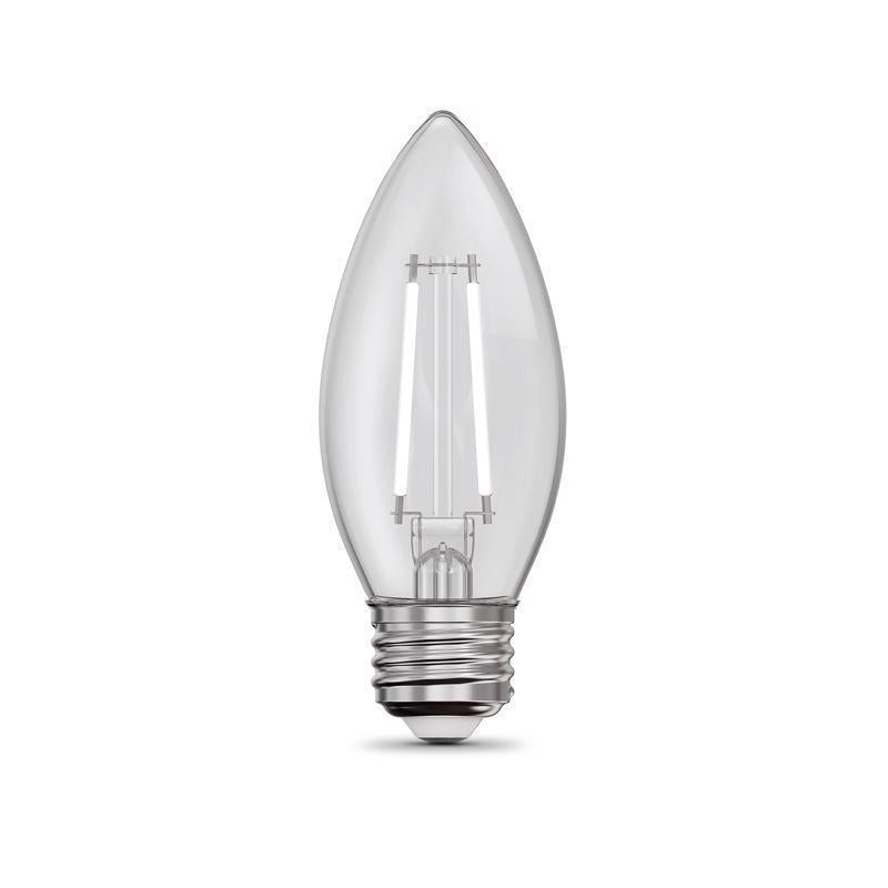 Feit White B10 E26 (Medium) Filament LED Bulb Daylight 60 Watt Equivalence 2 pk