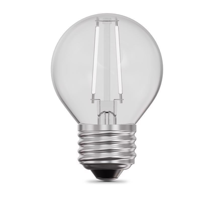 Feit White G16.5 E26 (Medium) Filament LED Bulb Soft White 60 Watt Equivalence 2 pk