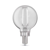 Feit White G16.5 E12 (Candelabra) Filament LED Bulb Soft White 60 Watt Equivalence 2 pk