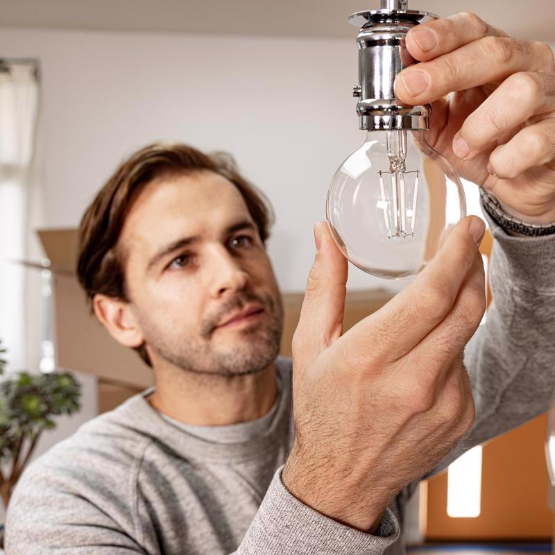 Feit White G16.5 E12 (Candelabra) Filament LED Bulb Soft White 40 Watt Equivalence 2 pk