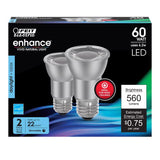 Feit PAR16 E26 (Medium) LED Floodlight Bulb Daylight 60 Watt Equivalence 2 pk