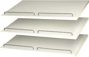 Easy Track RS1600 Series Shoe Shelf with Rail, White, 3-Shelf, 24 in W