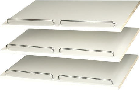 Easy Track RS1600 Series Shoe Shelf with Rail, White, 3-Shelf, 24 in W