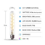 Feit T10 E26 (Medium) Filament LED Bulb Soft White 40 Watt Equivalence 1 pk