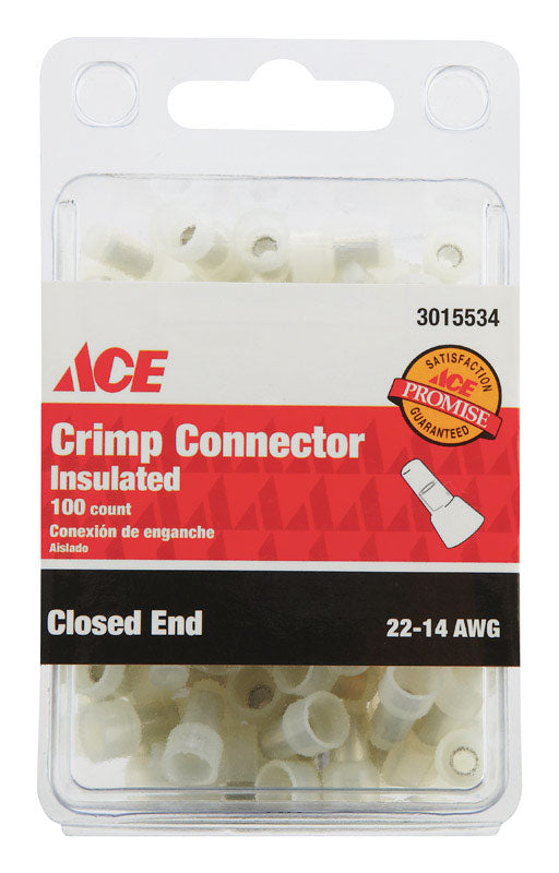 Ace Closed End Connector Clear 100 pk