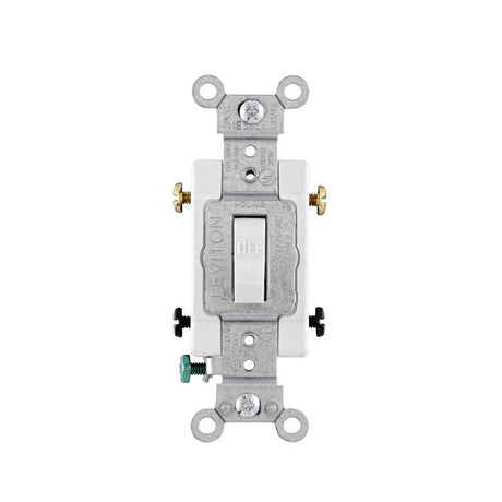 Leviton 20 amps Double Pole Toggle AC Quiet Switch White 1 pk