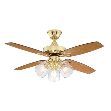 Westinghouse 42 in. Polished Brass Brown LED Indoor Ceiling Fan