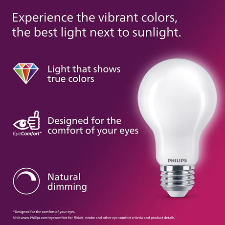 Philips A19 E26 (Medium) Filament LED Bulb Soft White 75 Watt Equivalence 2 pk