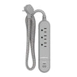 Monster 4 ft. L 3 outlets Power Strip with USB Ports Gray