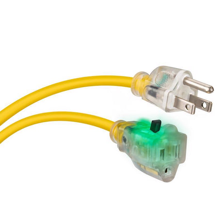Monster Just Power It Up Outdoor 100 ft. L Yellow Extension Cord 14/3 SJTW