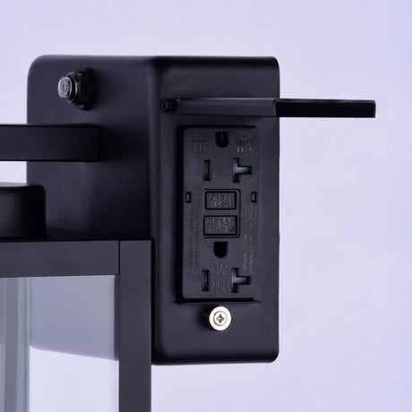 Dualux Textured Black Black Dusk to Dawn LED Porch Light