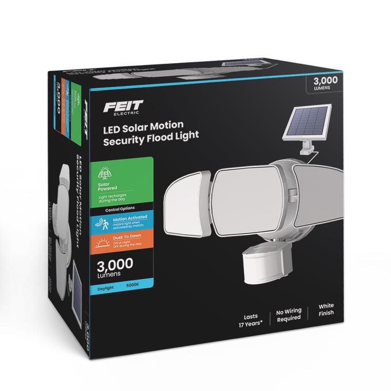 Feit Motion-Sensing Solar Powered LED White Security Floodlight