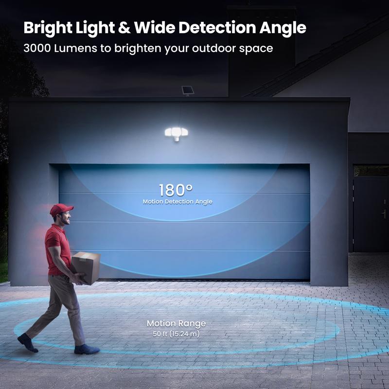 Feit Motion-Sensing Solar Powered LED White Security Floodlight