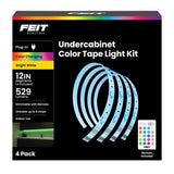 Feit 12 in. L Color Changing Plug-In LED Tape Light 4 pk