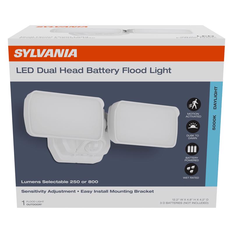 Sylvania Motion-Sensing Battery Powered LED White Security Floodlight