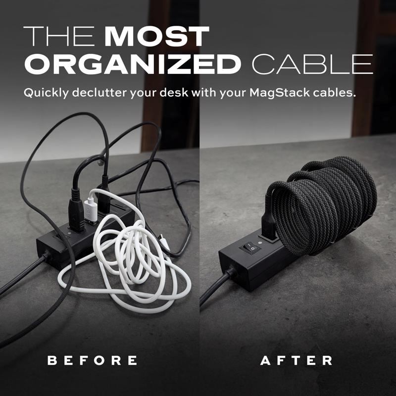 Statik MagStack Lightning to USB-A Cable 3.3 ft. Black