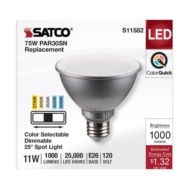 Satco PAR30SN E26 (Medium) LED Bulb Tunable White/Color Changing 75 Watt Equivalence 1 pk