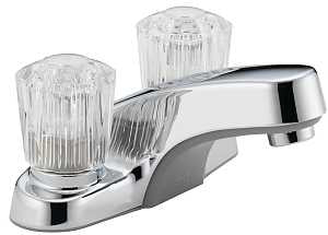 Peerless P240LF Series Bathroom Faucet, Standard Spout, Chrome Plated, 1 in Plate Size, 4 in, 1.2 gpm, 2-Handle