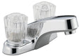 Peerless P240LF Series Bathroom Faucet, Standard Spout, Chrome Plated, 1 in Plate Size, 4 in, 1.2 gpm, 2-Handle