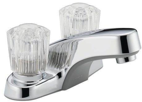 Peerless P240LF Series Bathroom Faucet, Standard Spout, Chrome Plated, 1 in Plate Size, 4 in, 1.2 gpm, 2-Handle