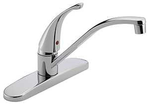 Peerless Tunbridge P188200LF Kitchen Faucet, 1.8 gpm, Chrome, Deck Mounting, Lever Handle, Swivel Spout
