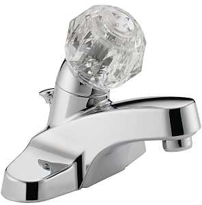 Peerless P188621LF Bathroom Faucet, 1.2 gpm, 1-Handle, Brass, Chrome Plated, Knob Handle, Standard Spout