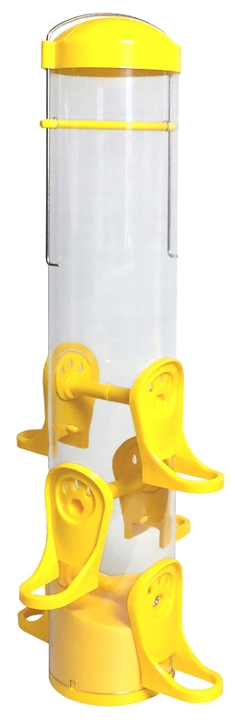 Stokes Select 38224 Thistle Bird Feeder, 15 in H, 1.1 qt, Plastic, Clear Yellow, Hanging Mounting
