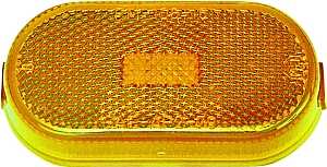PM V108WA Marker Light, Rectangular, 4.07 in W, 2.04 in H, 12 V, Incandescent Lamp, Amber Lens, Screw