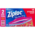 Ziploc 310 Series Storage Bag, Double Zipper Closure, 7-7/16 in W, 7 in L, 1 qt Capacity, Plastic