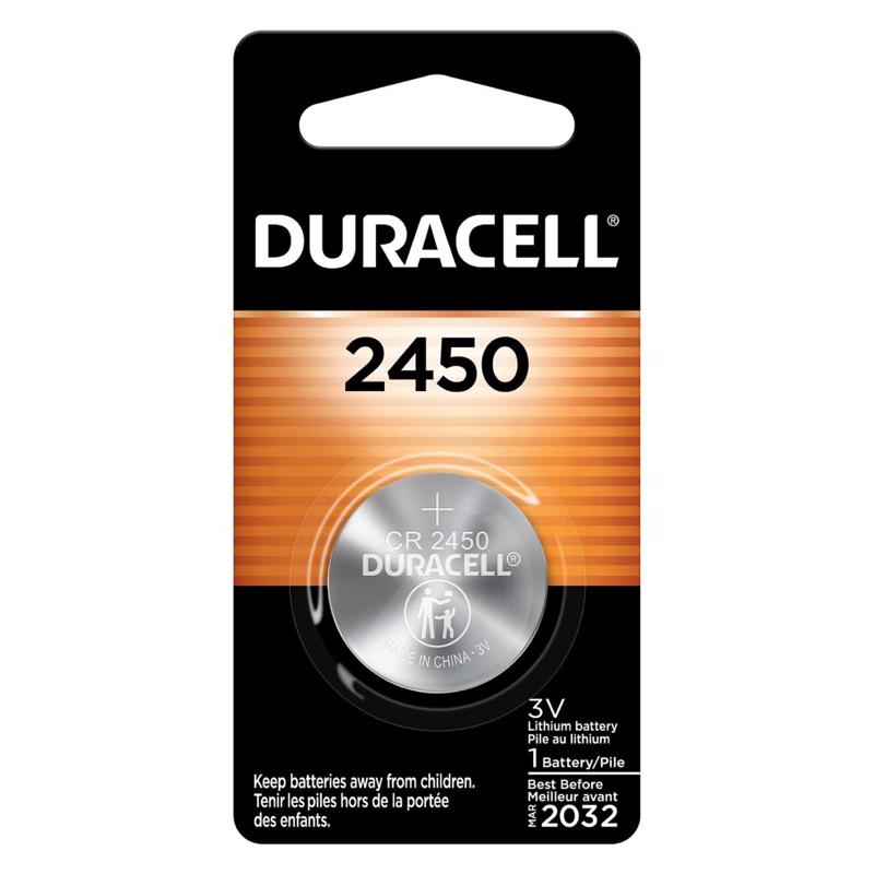 Duracell Lithium Coin 2450 3 V 600 mAh Medical Battery 1 pk, Pack of 6