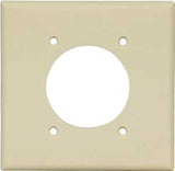 Eaton Wiring Devices 2168V-BOX Power Outlet Wallplate, 4-1/2 in L, 4-9/16 in W, 2 -Gang, Thermoset, Ivory