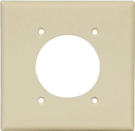 Eaton Wiring Devices 2168V-BOX Power Outlet Wallplate, 4-1/2 in L, 4-9/16 in W, 2 -Gang, Thermoset, Ivory