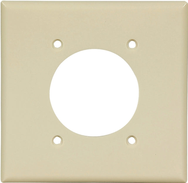 Eaton Wiring Devices 2168V-BOX Power Outlet Wallplate, 4-1/2 in L, 4-9/16 in W, 2 -Gang, Thermoset, Ivory