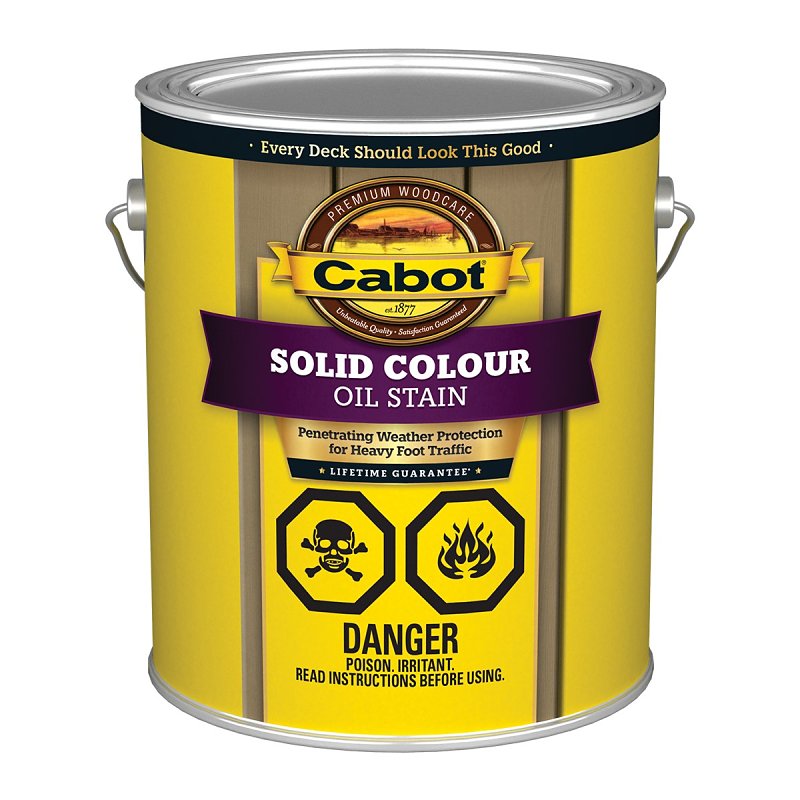 Cabot 7601C Solid Stain, White, Liquid, 124 oz, Pail, Pack of 4