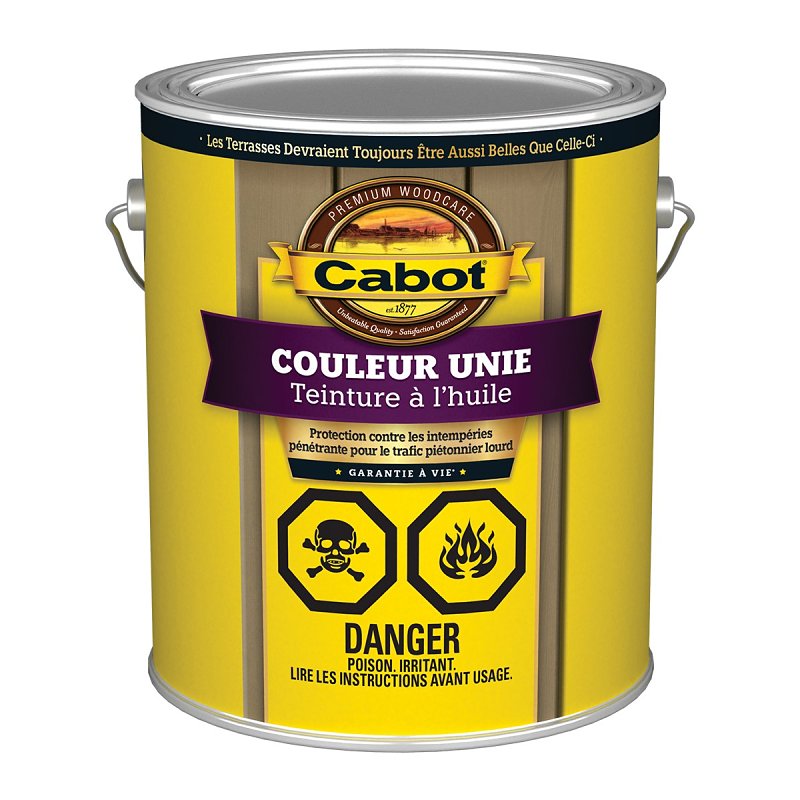 Cabot 7601C Solid Stain, White, Liquid, 124 oz, Pail, Pack of 4