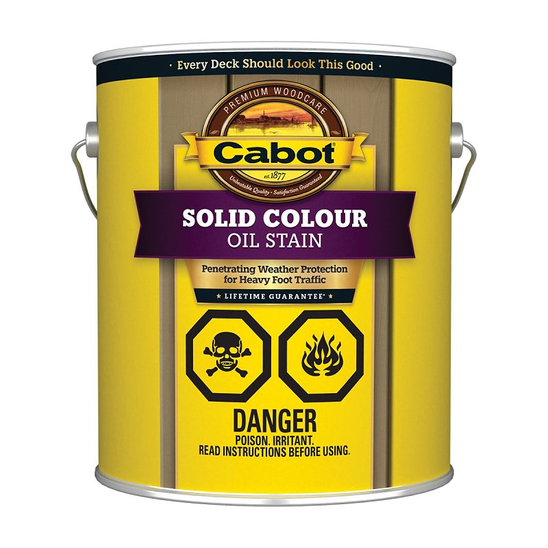 Cabot 7601C Solid Stain, White, Liquid, 124 oz, Pail, Pack of 4
