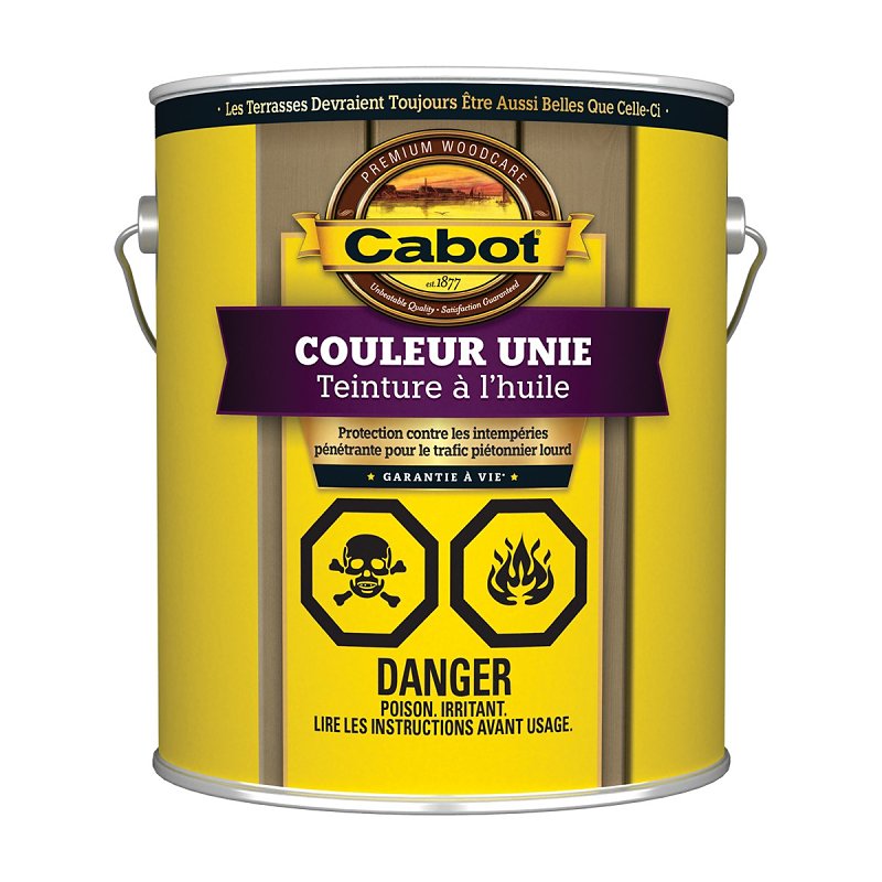 Cabot 7601C Solid Stain, White, Liquid, 124 oz, Pail, Pack of 4