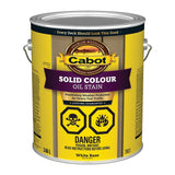 Cabot 7601C Solid Stain, White, Liquid, 124 oz, Pail, Pack of 4