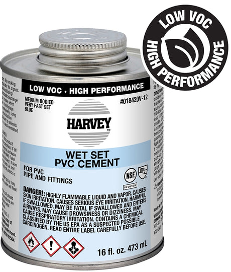 Harvey 18420V-12 Medium-Bodied Fast Set Cement, 16 oz Can, Liquid, Blue