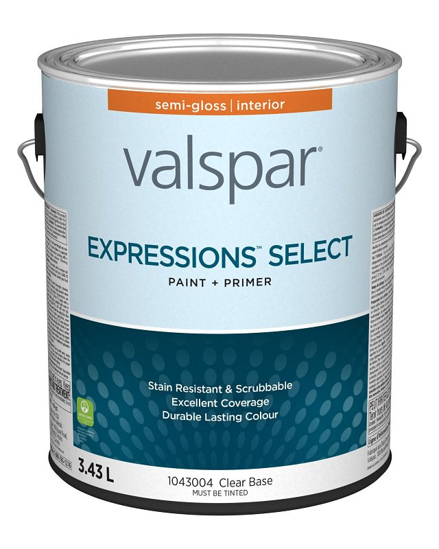 Expressions Select 029.1043004.007 Interior Paint and Primer, Semi-Gloss, Clear, 1 gal, 37 sq-m Coverage Area, Pack of 4