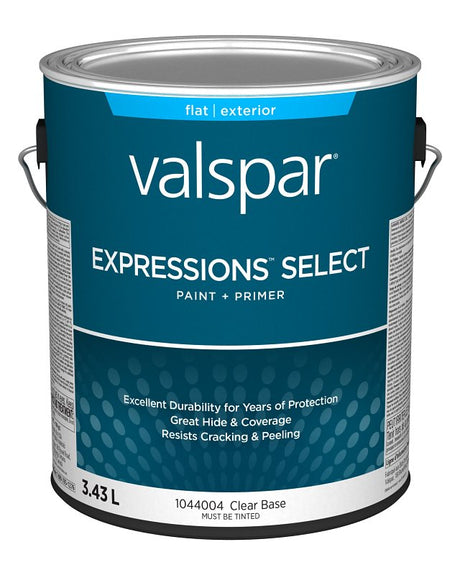 Expressions Select 029.1044004.007 Exterior Latex Paint and Primer, Acrylic, Flat, Clear, 1 gal, Pack of 4