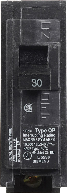 Siemens 30 amps Standard Single Pole Circuit Breaker