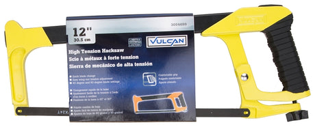 Vulcan JL-HS-508 Hacksaw, 12 in L Blade, 24 TPI, Steel Blade, 3-3/4 in D Throat, Steel Frame, Steel/TPR Grip Handle